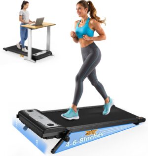 Walking Pad with Incline, 3 in 1 Under Desk Treadmills for Home, 265 Lbs Capacity Portable Walking Treadmill with Remote Control, LED Display, Hidden Safety Switch