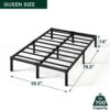 Zinus Yelena 14 Inch Metal Platform Bed Frame, Steel Slat Support, No Box Spring Needed, Eco Friendly WonderBox(TM) Packaging, Easy Assembly, Black, Queen