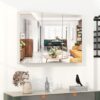 Tangkula Mirrored Medicine Cabinet, Large Wide Wall Mounted Storage Cabinet with 3 Mirror Doors & Adjustable Shelf, 36 x 4.5 x 25.5 Inch, Bathroom Mirror Medicine Cabinet (36 x 25.5 Inch)
