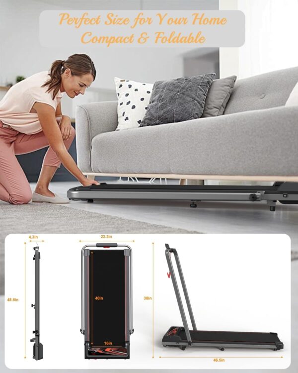 NAYSAYE Walking Pad Treadmill, Led Display Walking Jogging Running Machine with Remote Control,2.5hp Readmills for Home & Office Walking Jogging Running Machine