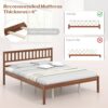 KOMFOTT Queen Size Wood Platform Bed Frame with Headboard, 16-Inch Mid-Century Wooden Bed Frame with Slats Support & 12” Under Bed Storage Space, Retro Mattress Foundation, No Box Spring Needed