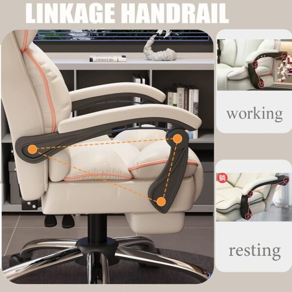 HDHDBA Executive Office Chair High Back Adjustable Home Computer Chairs Big and Tall Desk Chair Back Support Swivel PU Leather Chair with Lumbar Support