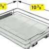 LYNK PROFESSIONAL® Pull Out Spice Rack Organizer for Inside Kitchen Cabinets - 8-1/4 inch Wide - Slide Out Drawer – Chrome Sliding Spice Cabinet Organization Shelf Racks - 1 Tier