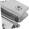 Pcs Small Stainless Steel Hinges Double-Sided Clamp Hinge for Glass Doors Interior Exterior Door Hardware Easy Install Modern Design