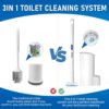 Disposable Toilet Brush, Toilet Bowl Cleaner Brush with 50PCS Toilet Brush Refills, Toilet Cleaner Refill Pads, Disposable Toilet Bowl Brush and Storage Caddy for Bathroom Cleaning(1-Set)