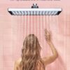 Cobbe Rainfall Shower Head for Bathroom, 11.8 Inch Large Rectangular with Adjustable Stainless Steel 11 Inch Extension Arm - Premium Quality Luxury Experience, 1-Min No Tools Installation, Chrome
