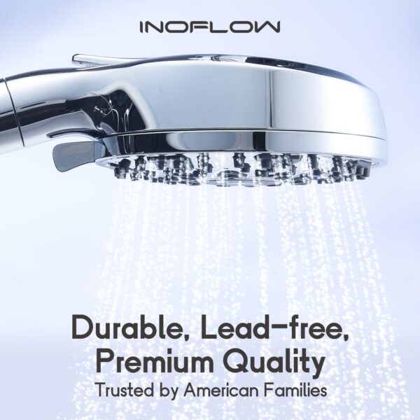High Pressure Filtered Shower head with Handheld 7 Modes, 5” High Flow Hand Held Hydro Rain Showerhead with 60" Stainless Steel Hose and Adjustable Bracket, Premium Chrome