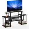 Furinno Turn-N-Tube No Tools Entertainment TV Stands, Dark Brown/Black