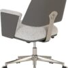 Realspace® Modern Comfort Picali Bouclé Fabric/Vegan Leather Low-Back Task Office Chair, White Stone/Gray/Brushed Nickel, BIFMA Compliant