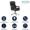 Flash Furniture Hercules Series High-Back Swivel LeatherSoft Office Chair, Ergonomic Executive Chair with Headrest and Adjustable Height, Black
