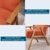 VINGLI Mid-Century Retro Modern Upholstered Lounge Chair Fabric Accent Chair Sturdy Wooden Frame Armchair (Burnt Orange)