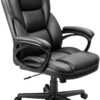 Furmax Office Executive Chair High Back Adjustable Managerial Home Desk Chair, Swivel Computer PU Leather Chair with Lumbar Support (Black)