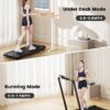 DeerRun 3 in 1 Walking Pad Treadmill, 300 Weight Capacity Foldable Treadmill, 3.0HP Low Noise Under Desk Treadmills for Home Office with Remote & APP