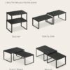SONGMICS Cabinet Organizer Shelf, Set of 2 Kitchen Counter Shelves, Kitchen Storage, Spice Rack, Stackable, Expandable, Metal and Engineered Wood, Ink Black and Ebony Black UKCS02B01