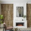 Woody Walls Solid Wood Slat Wall Paneling, Each Wood Slat Wall Panel is Made of Real Wood, Acoustic Wood Panels Have 0.75 NRC, Set of 2 Seamless Joint Wood Panels for Walls, Wood Slat Wall (Acacia)