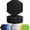 12 Pack Acoustic Panels Self Adhesive Sound Proof Foam, High Density Sound Acoustic Foam Panel, 12X10.23X0.4 Inch Hexagon Wall Panels in Home,Office,Reccording Room,Studio(Black)
