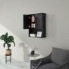 Black Bathroom Cabinet 23x29 inch Wooden Medicine Cabinet with 2 Doors and Adjustable Shelf, Wall Mounted Over Toilet Storage