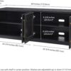 Henn&Hart Tillman Rectangular TV Stand for TV's up to 80" in Black Grain