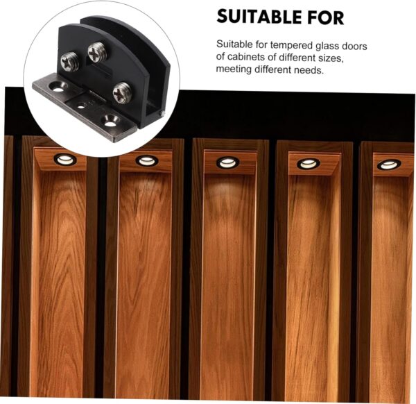 4Pcs Stainless Steel Glass Door Hinge Heavy Duty Shower Door Hardware for Frameless Installation Smooth Operation Modern Brushed Finish Secure Glass Clamp