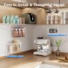 4 Pack Adhesive Cabinet Door Organizer, Lid Organizers Inside Cabinet Food Container/Tumbler Lid Organizer and Storage Cup Lids Holder for Kitchen & Bathroom Wall Mounted(White)