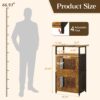 Coffee Station Cabinet with 2-Door, 4-Tier Coffee Table with Storage, 18.89" Farmhouse Kitchen Furniture, Coffee Bar Cabinet for Living Room/Entryway/Bedroom, Rustic Brown