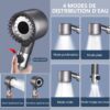 Ion Drops Shower Head with 60 Inch Hose and Shower Holder, High Pressure Shower Head with Water Filter, 4 Spray Mode Filtered Showerhead with On/Off Switch for Hard Water Grey