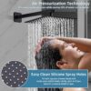 Shower Faucet Set, Black shower system with Square Rainfall Shower head, Handheld Wall Mounted Showerhead and Waterfall Tub Spout, 10 Inch, Metal Shower Faucet Trim Repair Kits