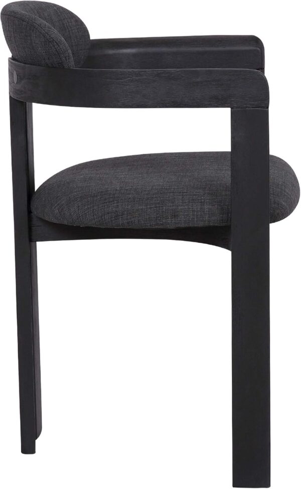 Armen Living Jazmin Fabric Modern Dining Chairs, Charcoal, Set of 2