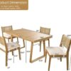 Outdoor Table and Chairs 5 Piece, Patio Dining Set for 4,Outside Wood Patio Furniture Sets for Backyard, Balcony, Garden, Porch, Deck, Lawn, Poolside, Farmhouse, Indoor, Beige