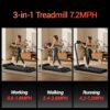 Incline Walking Pad Treadmill for Home and Office, Treadmill with Incline, Under Desk Treadmills with 2.5 HP Quiet Brushless, 265 LBS Capacity