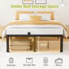 18 Inch Queen Size Metal Platform Bed Frame with Round Corners, Storage Space Under High Bed Frame-Heavy Duty Steel Slats Support, Noise Free - Easy Assembly - No Box Spring Needed