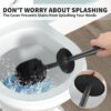 Toilet Brush and Holder 2 Pack, Toilet Bowl Brush with Extra Long Handle, Toilet Scrubber and Covered Holder, Toilet Brushes for Bathroom-Space Saving, Covered Brush, Durable, Deep Cleaning(Black)