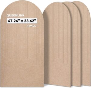 4 Pack Soundproof Wall Panels, 47.24'' x 23.62'' Arch-shaped Panels, Adhesive Acoustic Panels for Interior Wall Decor, Sound Absorbing Panels for Recording Studio, Home, Office(Beige)