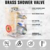 12 Inch Rainfall Shower System - Wall Mounted Complete Combo with Solid Brass Pressure Balancing Valve, High Pressure Shower Head, Handle Set & Installation Accessories Nickel