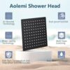 Aolemi Ceiling Mount Shower System with Rainfall Shower Head and Handheld,High Pressure Shower Faucet Set Fixture Combo with 2 in 1 Handheld Spray Rough-in Valve,8 Inch Shower Head Matte Black