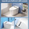 Smart Bidet Toilet, One Piece Elongated Toilet with Built-in Bidet Seat, Auto Flush, Foot Sensor, Pump-Assisted Flush, Heated Seat, Warm Water & Dryer, LED Display, Night Light, Remote Control