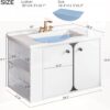 IRONCK 30" Bathroom Vanity with Sink, Floating Bathroom Sink Cabinet with LED Light & Extra Shelves, High Gloss Modern Clearance Bathroom Vanities, White