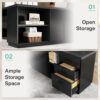Tribesigns L-Shaped Executive Desk, 78" Modern Office Desk with Drawers and Lateral File Cabinet, Large Computer Table with Storage Shelves, Workstation for Home Office (Grey + Black)