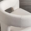 Modern Barrel Dining Chairs Set of 4, Upholstered Accent Kitchen Chair with Arms Comfy Linen Fabric Side Chair for Living Room/Home Office/Reception, Linen Cream