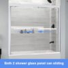 Double Sliding Bathtub Shower Door 59 in.W x 59 in.H, 1/4" (6mm) Clear Tempered Glass Shower Door, Bathtub Glass Door with Towel Bar and Stainless Steel Hardware
