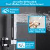 VANFOXLE Shower Faucets Sets Complete Chrome Shower System with Tub Spout Push Button Diverter Shower Faucet Fixtures with 2 in 1 Handheld, 10 Inch Shower Head(Rough-in Valve Body and Trim)