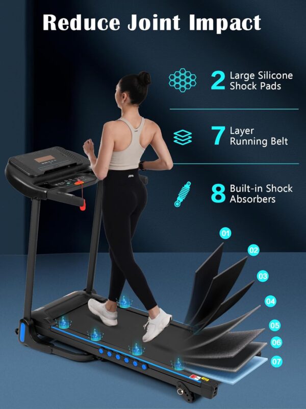 Merax Treadmills for Home, 3.0 HP Hydraulic Folding Treadmill with Incline, Treadmill 10 MPH for Running Walking with 350LBS Weight Capacity, Small Space Running Machine with Charge Station