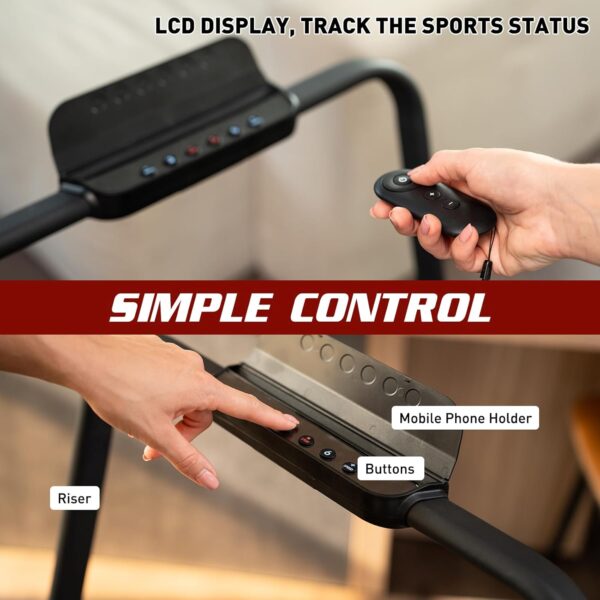 Folding Treadmill, 2 in 1 Folding Treadmill, Under Desk Folding Treadmill, Foldable Walking Pad with Handler, Running Treadmill