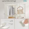 SONGMICS Cube Storage Organizer, Set of 12 Plastic Cubes, Closet Storage Shelves, DIY Plastic Closet Cabinet, Modular Bookcase, Shelving with Doors for Bedroom, Living Room, Cream White ULPC342W02