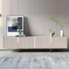 homary Modern TV Stand for TVs Up to 85", Long Entertainment Center with Storage Cabinets TV Console Table for Living Room, Bedroom (Off White, 86.6" W x 15.7" D x 23.6" H)