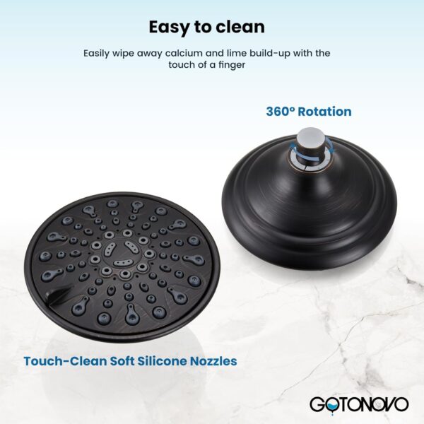 gotonovo Tub Shower Faucet Set Shower Head and Handle Set 6 Modes 6 inch Shower Head Kit with Tub Spout High Pressure Shower System Combo Shower Trim Kit with Valve Round Shower Head Oil Rubbed Bronze