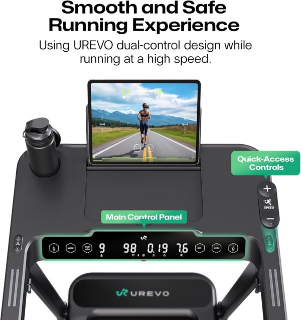 UREVO Smart Walking Pad Treadmill with Adjustable Desk, Foldable Treadmills with Incline, Folding Treadmill Desk, Walking Pad with Handle Bar, UREVO SmartCoach App, Remote Control, 265 Lbs Capacity
