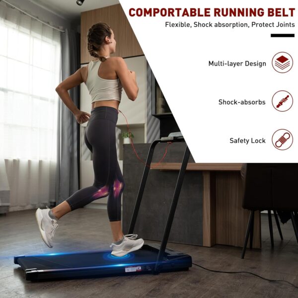Folding Treadmill, 2 in 1 Folding Treadmill, Under Desk Folding Treadmill, Foldable Walking Pad with Handler, Running Treadmill