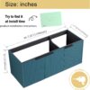 48" Floating Bathroom Vanity Without Sink, 48 inch Wall Mounted Bathroom Cabinet, Modern Lake Blue Cabinet with 3 Soft Close Doors, Basin not Include(MA10348DLBE-C)