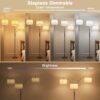 36W LED Arc Floor Lamp with 3 Fabric Shades, 3000LM Super Bright Standing Lamp with Remote Control & Touch, Stepless Dimming, Individual Light Control for Living Room, Bedroom